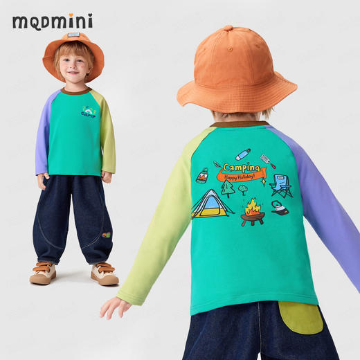 【10A抑菌】【90-140】【MQDmini】男童春秋撞色长袖T恤 商品图3