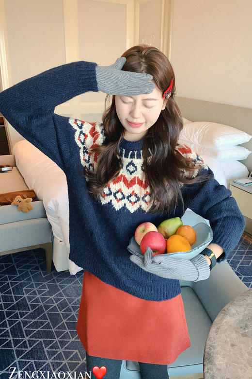 <曾小咸推荐>2.28现货秒杀！微信超特价！2色提花费尔岛针织衫毛衣 日常189.99 立减100 秒杀89.99！ 商品图5