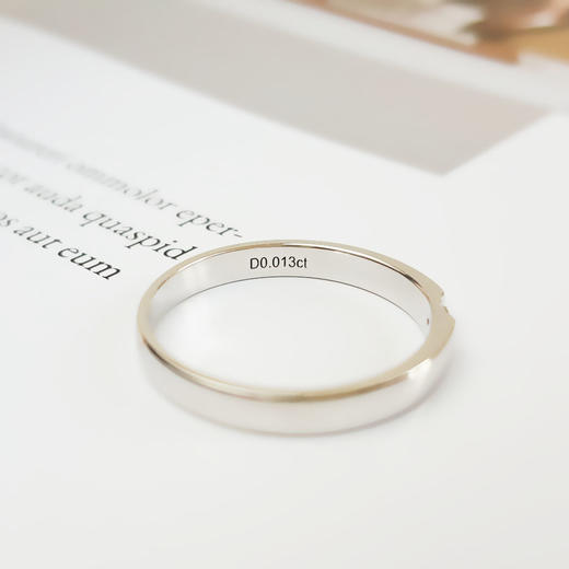 Zbird AU750白金简约时尚0.013克拉钻石戒指21号（戒圈可改）030226NJT44 商品图5