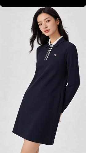 点此购买 斐乐春季女士针织POLO领连衣裙 HGN 340792