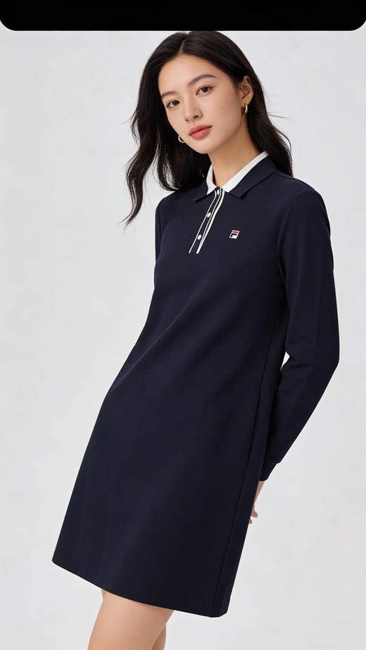 点此购买 斐乐春季女士针织POLO领连衣裙 HGN 340792 商品图0