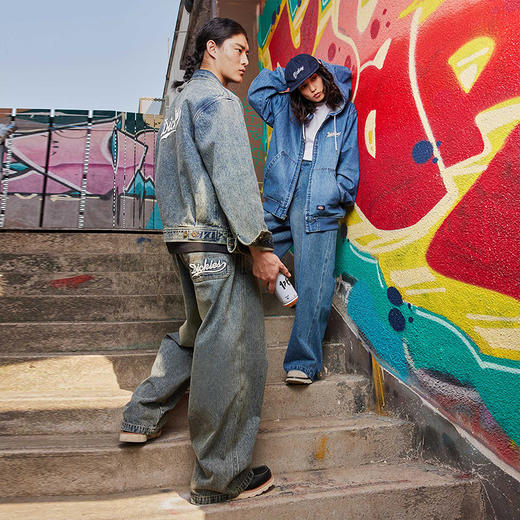 Dickies老爹风水洗牛仔IKE连帽夹克 松弛感baggy风 男女同款DK0 商品图6