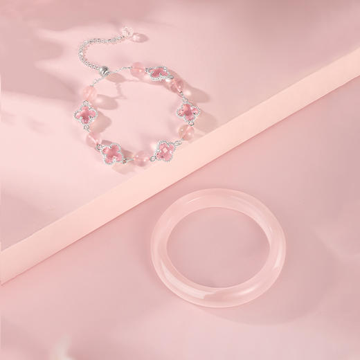 金六福吉祥浅粉樱樱幸运草套装★ 商品图3