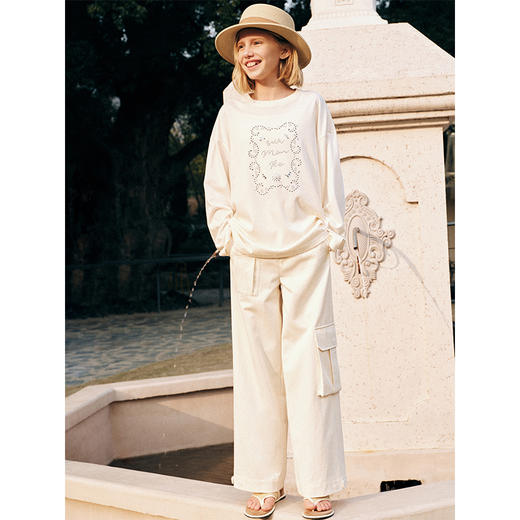 💕春季童装-烫钻圆领长袖宽松T恤W287EL 商品图3