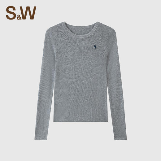 【SW速惟】袖圆领裸感修身T恤羊毛舒适上衣4562 商品图1