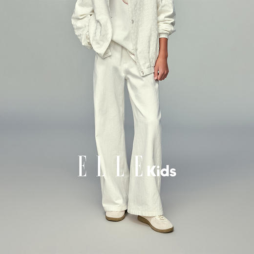 💕春季童装-休闲百搭全腰松紧肌理竹节感直筒长裤6638EL 商品图1