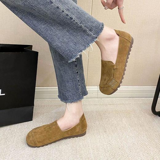 超绝复古圆头单鞋春季新款软底女鞋懒人休闲一脚蹬耐磨平底鞋36-40★娃娃优选 商品图2