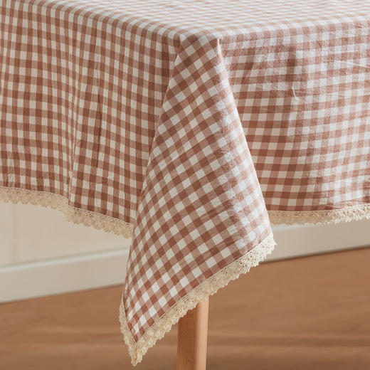 NITORI宜得利家居 格纹桌布 蕾丝边 BR 125*170 商品图1