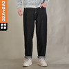 DRONKOO 2026 抽绳松紧腰表袋后口袋贴花色布中厚牛仔长裤 商品缩略图0