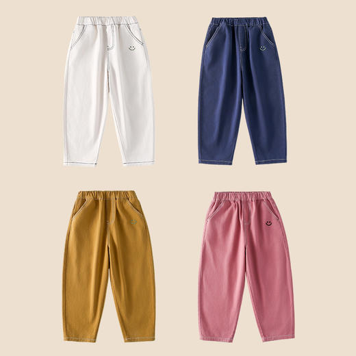 【笑脸休闲裤】棉花堂 梭织长裤 7A抗菌  柔软舒适   宽松有型  FA52073YX 商品图4