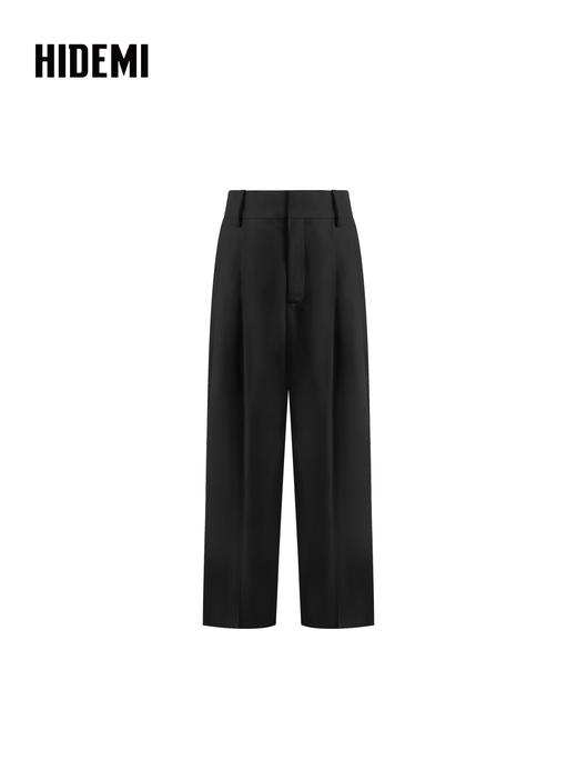 HIDEMI 绵羊毛经典立裁褶裥显瘦阔腿西裤长裤 商品图5