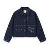 💕春3童装藏青色短款绣花外套 商品缩略图4