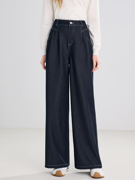 【百图lulu定制】【瀑布牛仔裤】 垂感 宽松 显瘦牛仔裤 阔腿裤 商品图5