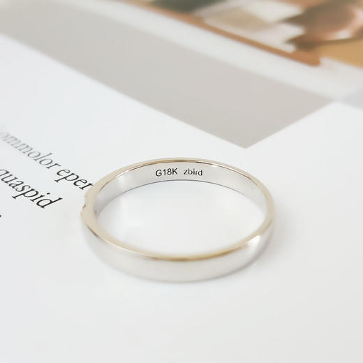 Zbird AU750白金简约时尚0.013克拉钻石戒指21号（戒圈可改）030226NJT44 商品图6