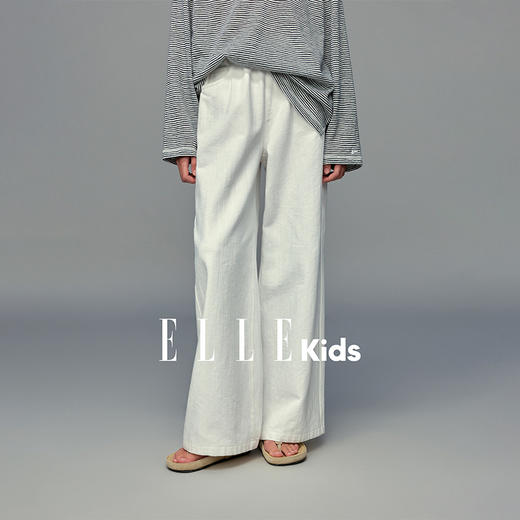 💕春季童装-休闲百搭全腰松紧肌理竹节感直筒长裤6638EL 商品图0