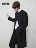 HIDEMI 绵羊毛设计感黑色简约圆领长款西装西服外套 商品缩略图5