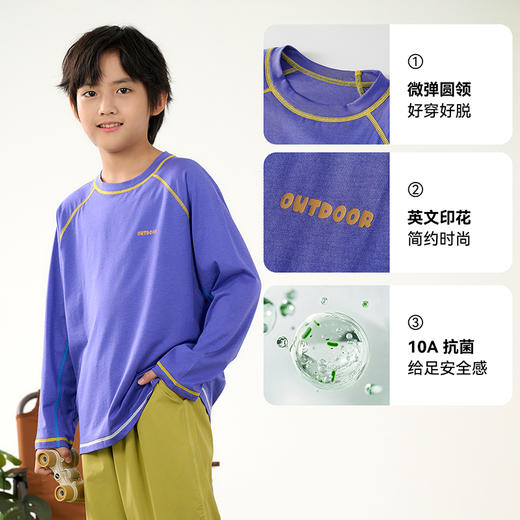 【天丝凉感长袖T】【棉花堂】针织长袖T恤   A类  10A级抗菌  凉感舒适  FD61017 商品图3