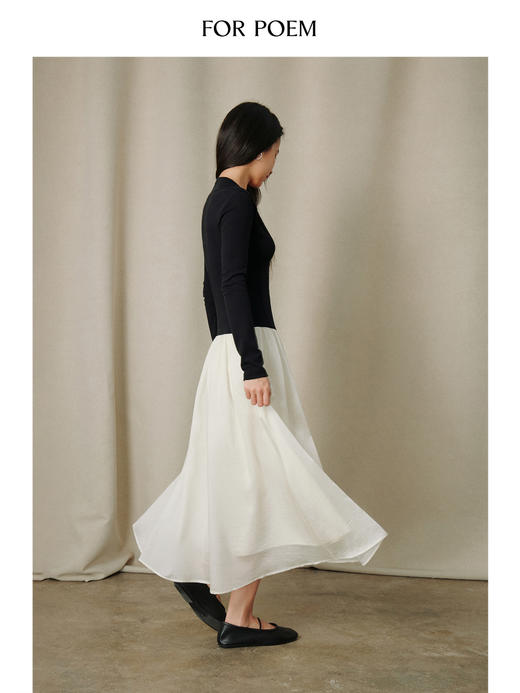 ForPoem 26/SS 原创设计假两件撞色拼接连衣裙 商品图4