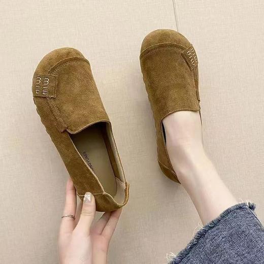 超绝复古圆头单鞋春季新款软底女鞋懒人休闲一脚蹬耐磨平底鞋36-40★娃娃优选 商品图1