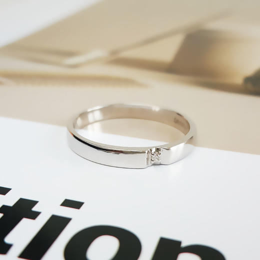 Zbird AU750白金简约时尚0.013克拉钻石戒指21号（戒圈可改）030226NJT44 商品图2