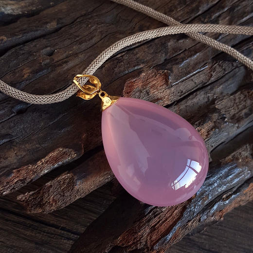 【天然正品】AU750精品黄金镶钻镶天然水滴型星光芙蓉石吊坠项链59.2*32.3*22.4MM（皆取最大值）120126NJT13 商品图3