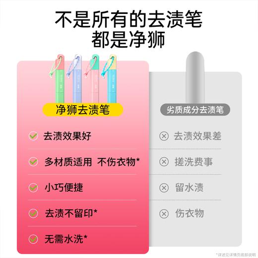 净狮时尚去渍笔衣物去污除渍便携式即时除污渍油渍消除棒免洗去油神器 商品图2