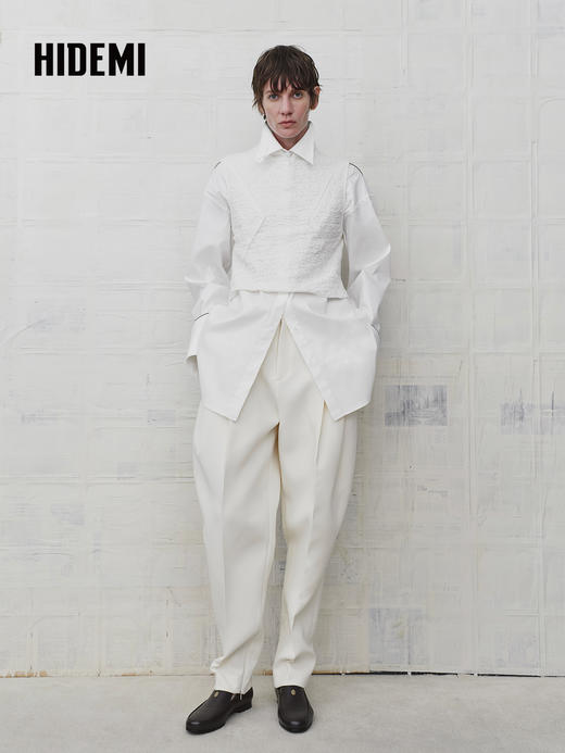 HIDEMI 极简设计感翻领衬衫外套上衣 商品图4