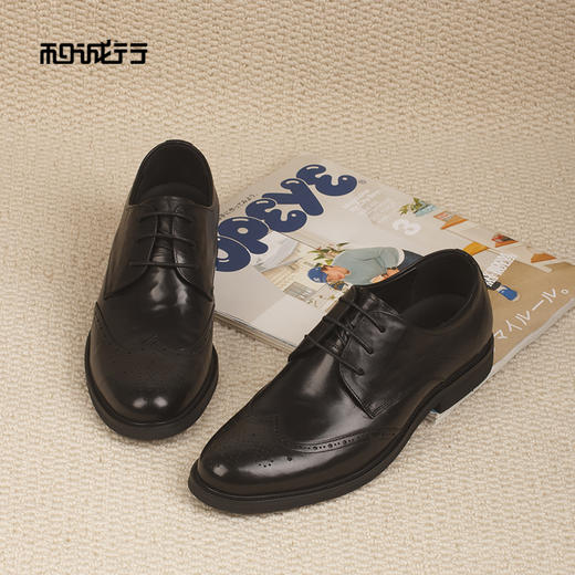 和诚行2026春季新款真皮英伦布洛克男式正装商务鞋0930270 商品图2
