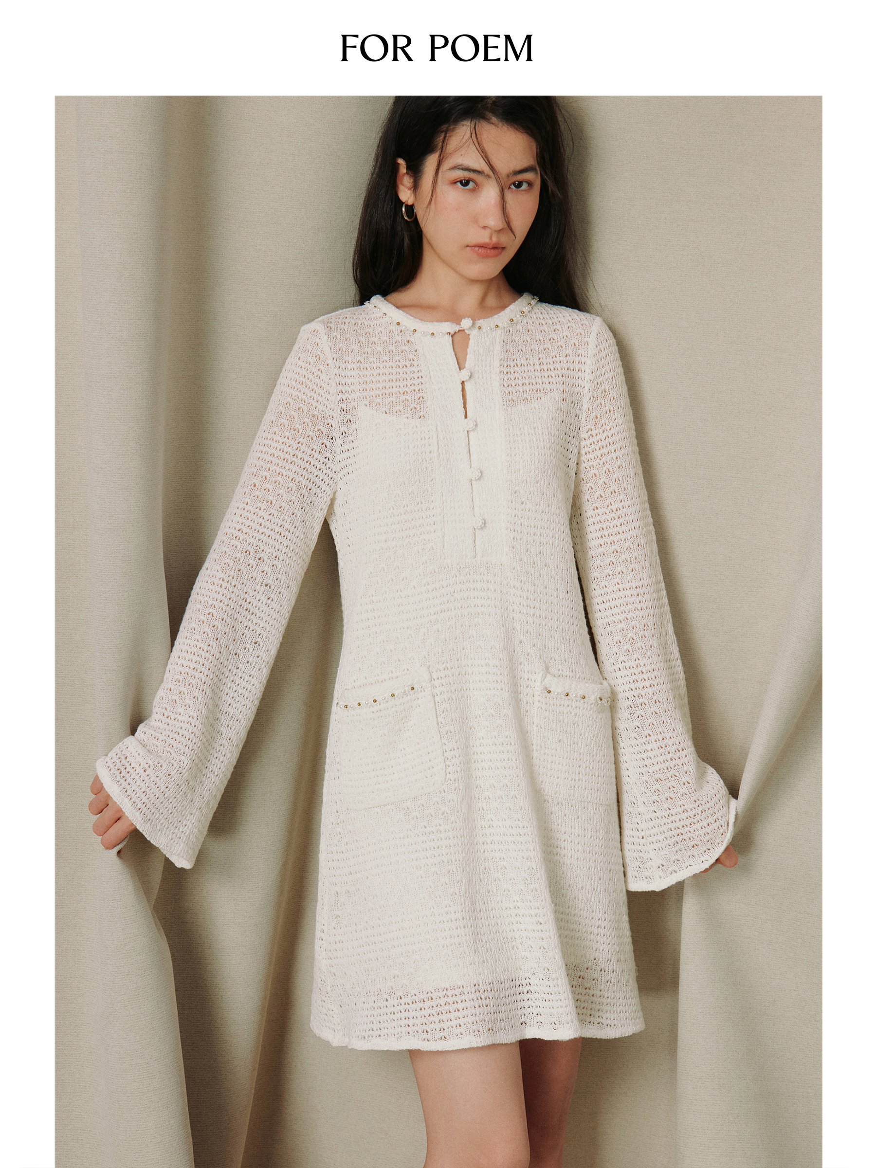 ForPoem 26/SS 原创设计钩针度假连衣裙