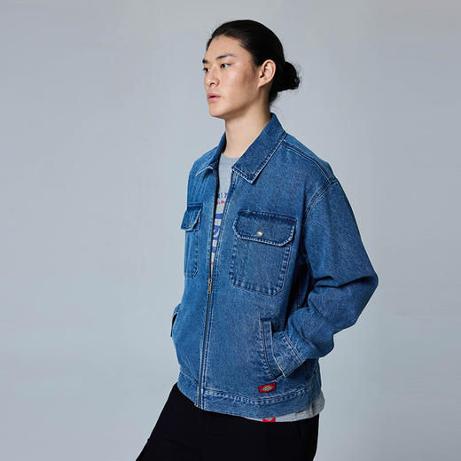 Dickies夹克  复古潮流简约拉链翻领情侣男女牛仔外套DK0A889M 商品图8