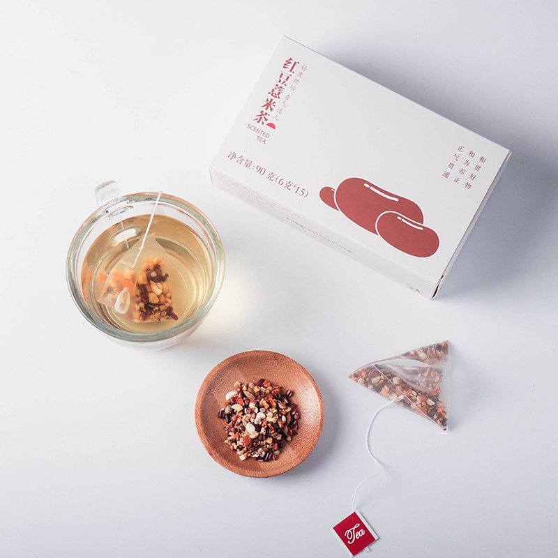[买2得3，买3得5同款]红豆薏米茶 | 茶香味甘冲饮方便。一盒15袋三角茶包。