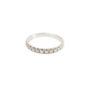 Zbird AU750白金简约时尚群镶0.145克拉钻石戒指12号（戒圈可改）030226NJT42