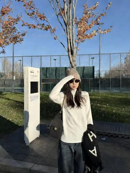 MUYANHUAN 小立领半拉链长袖衫 商品图1