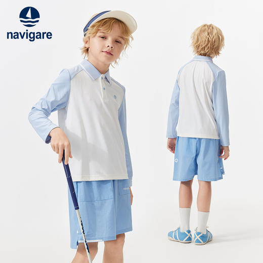 【纳维凯尔】【120-160】Navigare意大利小帆船男女童长袖t恤POLO衫 商品图0