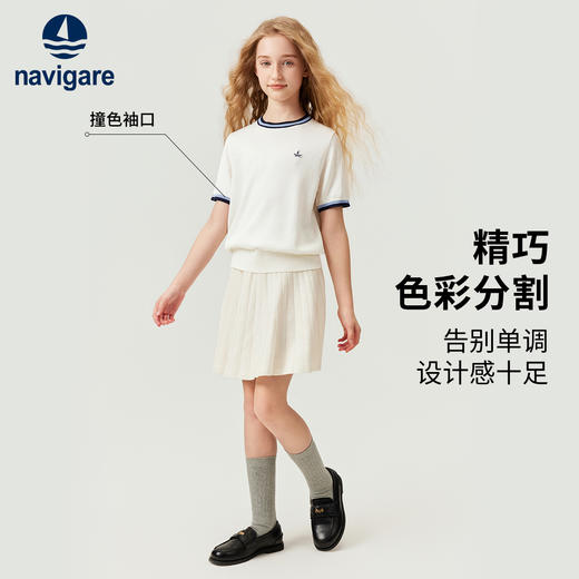 【纳维凯尔】【120-165】女童夏季针织短袖t恤 商品图4