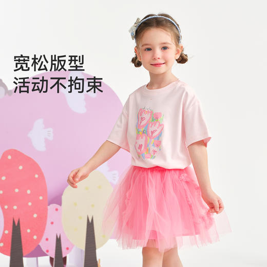 【英氏】【液氨印花短T】【90-140】女童短袖纯棉印花T恤 商品图5