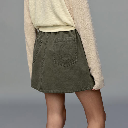 💕春3童装休闲水洗牛仔抽皱半身裙 商品图3