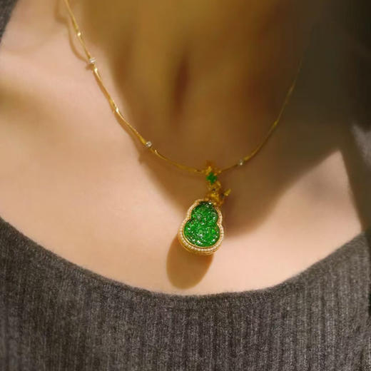 龢盒原创 9k金镶兔子翡翠香囊吊坠 商品图4