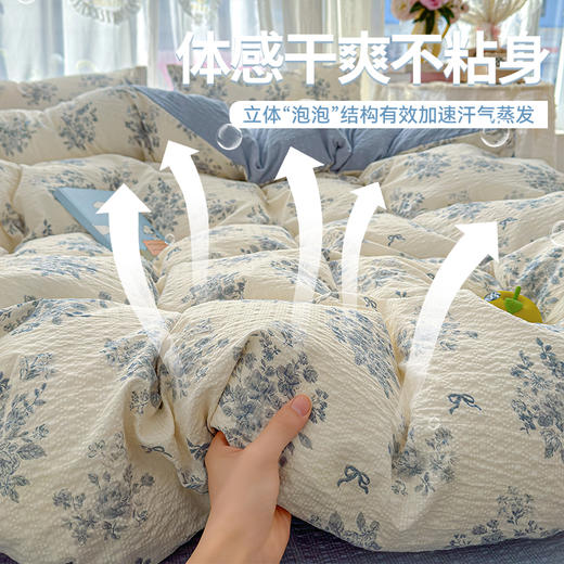 【品牌直发】加倍生活  春夏新款高克重A类泡芙纱泡泡皱皱纱四件套yc0228002 商品图2