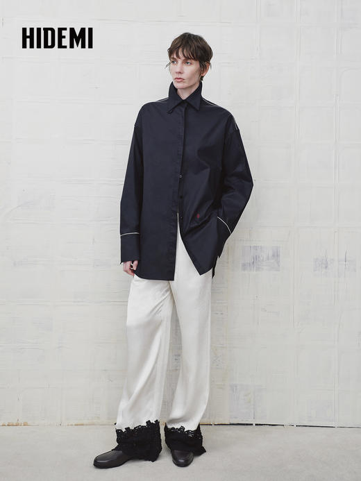 HIDEMI 极简设计感翻领衬衫外套上衣 商品图1