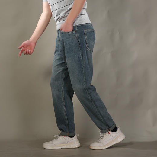 DRONKOO 2026 正常腰表袋右后袋折线棕标绣线织唛中厚牛仔长裤 商品图2