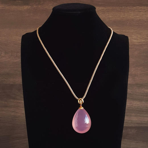 【天然正品】AU750精品黄金镶钻镶天然水滴型星光芙蓉石吊坠项链59.2*32.3*22.4MM（皆取最大值）120126NJT13 商品图8
