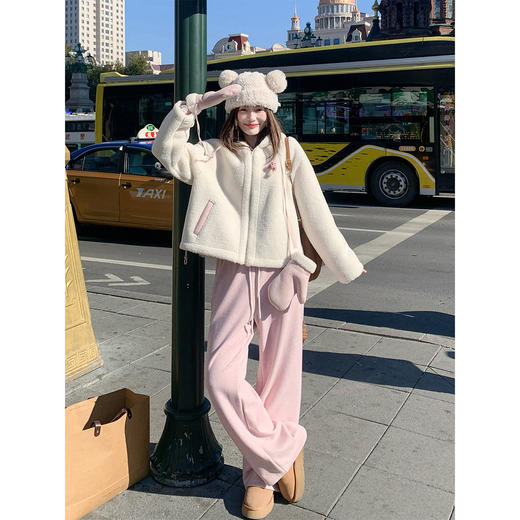 <曾小咸推荐>3.3 现货秒杀 ！微信超特价！韩系羊羔毛连帽外套 日常279.99 立减140 秒杀139.99！！粉色加绒休闲裤 日常169.99 立减90 秒杀79.99！ 商品图4