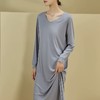 【女士兰精莫代尔V领长袖连衣裙家居服】/睡衣 轻柔舒适透气 极简百搭不挑身材 商品缩略图7