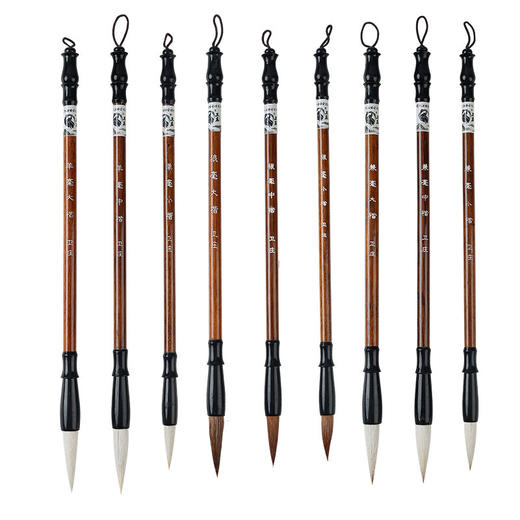 【开学季❗️初学毛笔套装】初学者毛笔实木杆兼毫狼毫羊毫，练习书法大中小楷竹杆白云学生练字，学生读书开学季常备L 商品图4