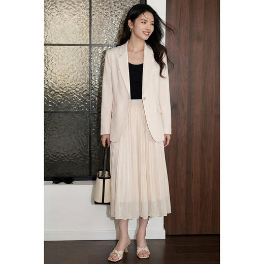 米思阳2026春季新款高端醋酸小西装一粒扣修身通勤西服外套女4119 商品图4