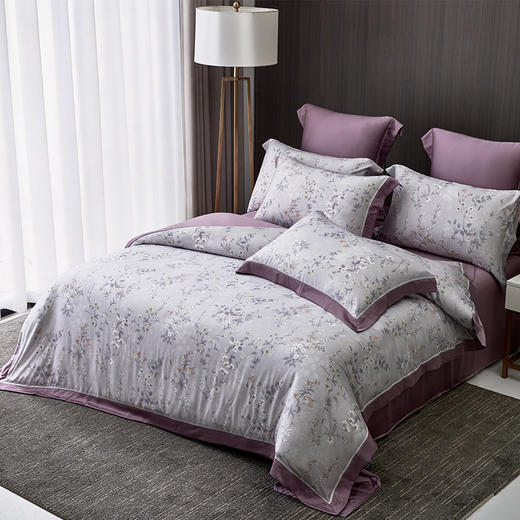 多喜爱 60S兰精天丝四件套 萃嘢/黛雾/墨苒/竹憶/花慕里 【奥地利进口兰精天丝】【礼盒包装】【三方拼框】【专利床单】如丝柔滑 如水沁凉 商品图6