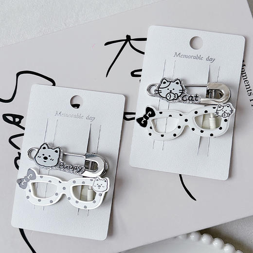 波点银眼镜组合对装发夹-纪念日百货门店同款169149231 商品图4