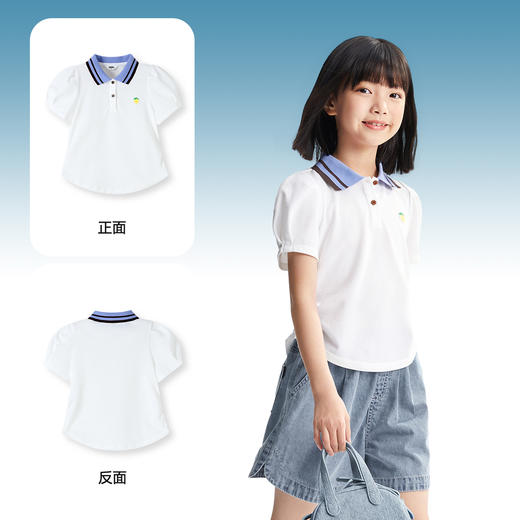 女童翻领短袖针织衫夏季新款安奈儿童装EG621699 商品图2
