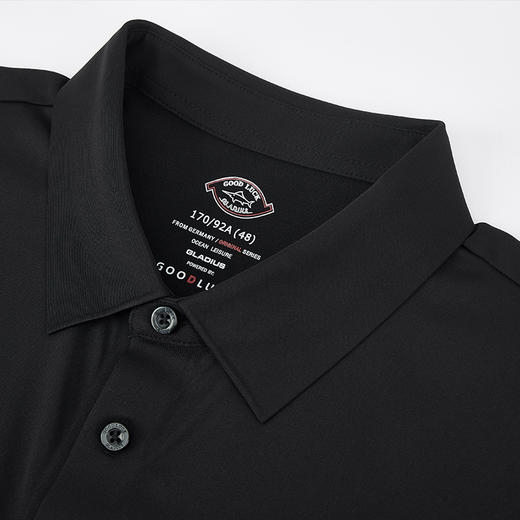 【莫代尔】德鲨黑色短袖POLO衫男青年休闲上衣翻领打底T恤 商品图2